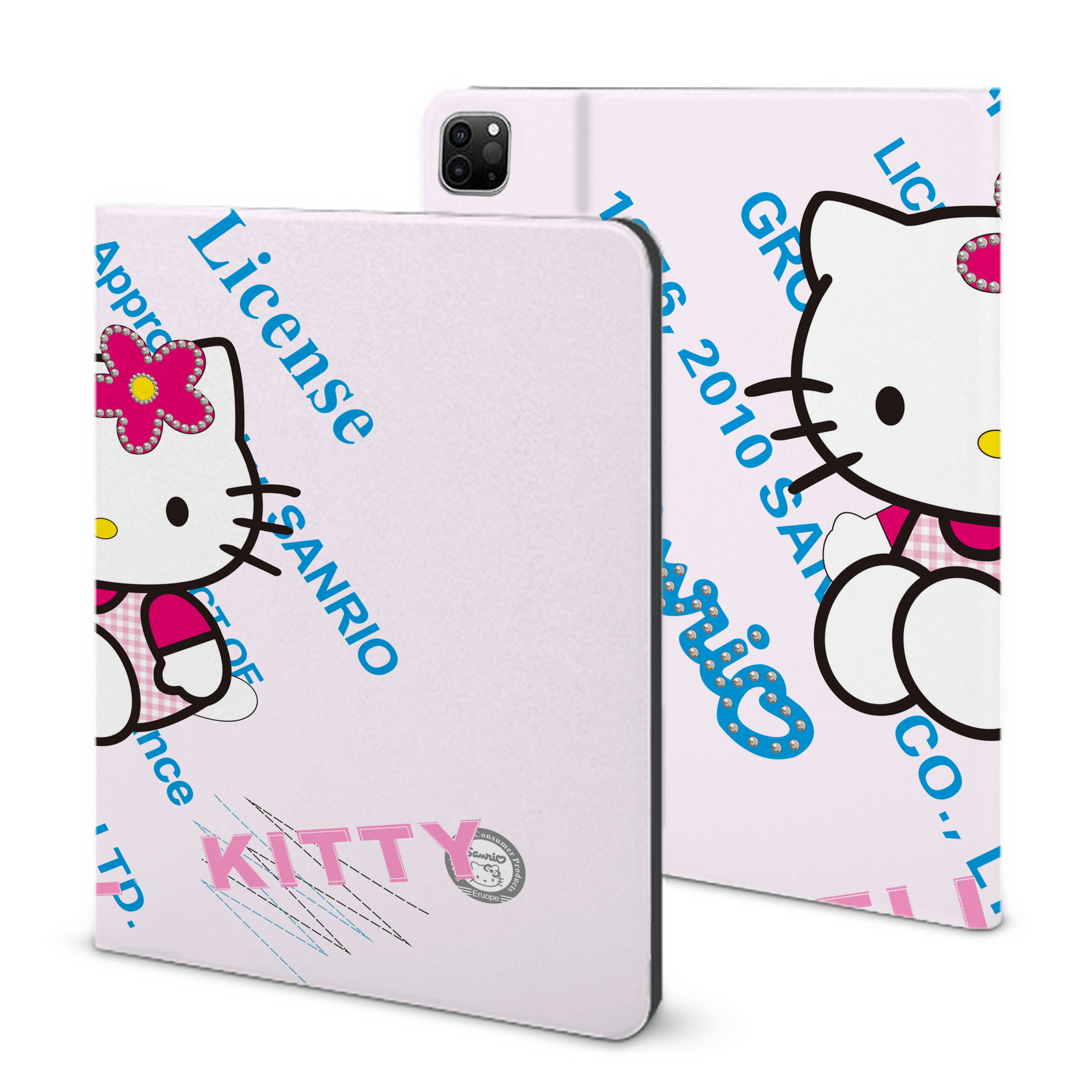 （画像用） Hello Kitty ハローキティ IPad ケース ブック型 PUレザー TPU 耐衝撃 軽量 薄型 ペン収納なし 全面保護 IPad 各モデル対応